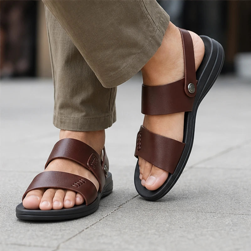 Branson Leather Sandals - Brown - leather sandals - Brondals - Image 2