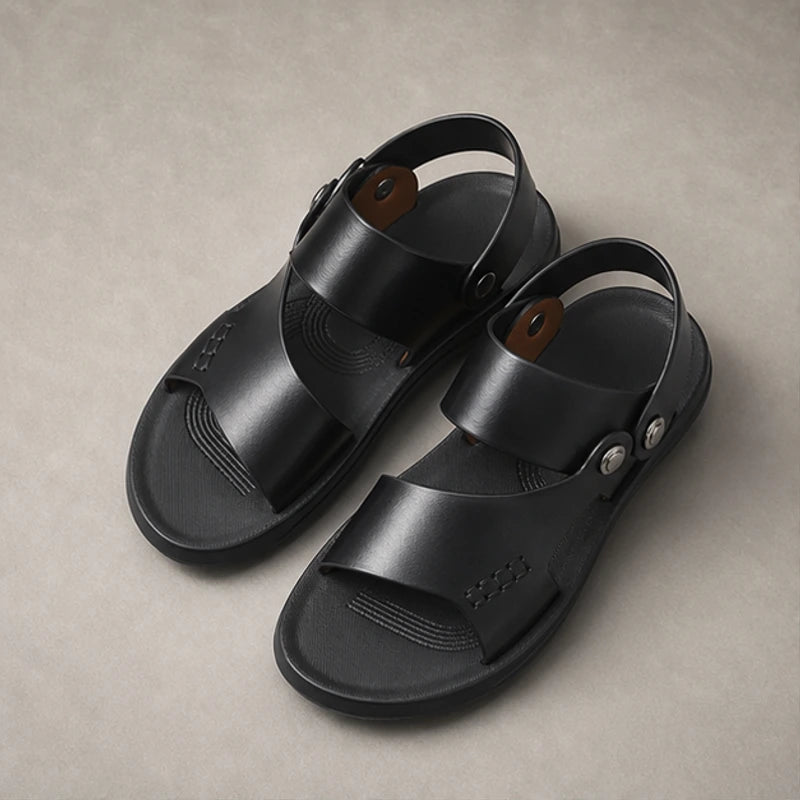 Branson Leather Sandals - Black - Sandals - Brondals - Image 1