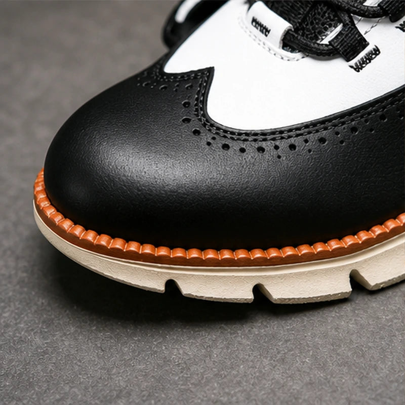 Brentwood Brogue Sneaker - White & Black - wingtip sneaker - Brondals - Image 3