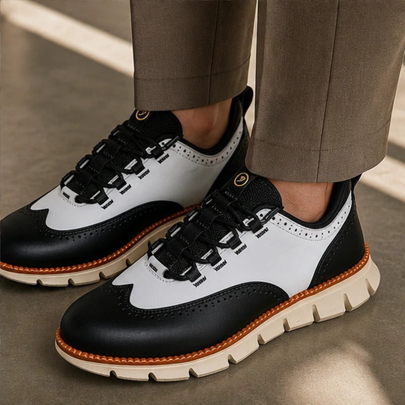Brentwood Brogue Sneaker - White & Black - brogue sneaker - Brondals - Image 4