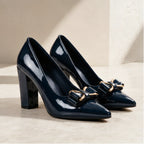 Briony Bow Pumps - Ink - Women's Footwear > Heels > Pointed-Toe Pumps - Brondals - Image 1