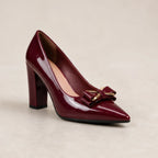 Briony Bow Pumps - Claret - female - Brondals - Image 4
