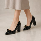 Briony Bow Pumps - Jet - Women's Footwear > Heels > Pointed-Toe Pumps - Brondals - Image 3