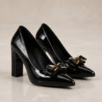 Briony Bow Pumps - Jet - Women's Footwear > Heels > Pointed-Toe Pumps - Brondals - Image 1