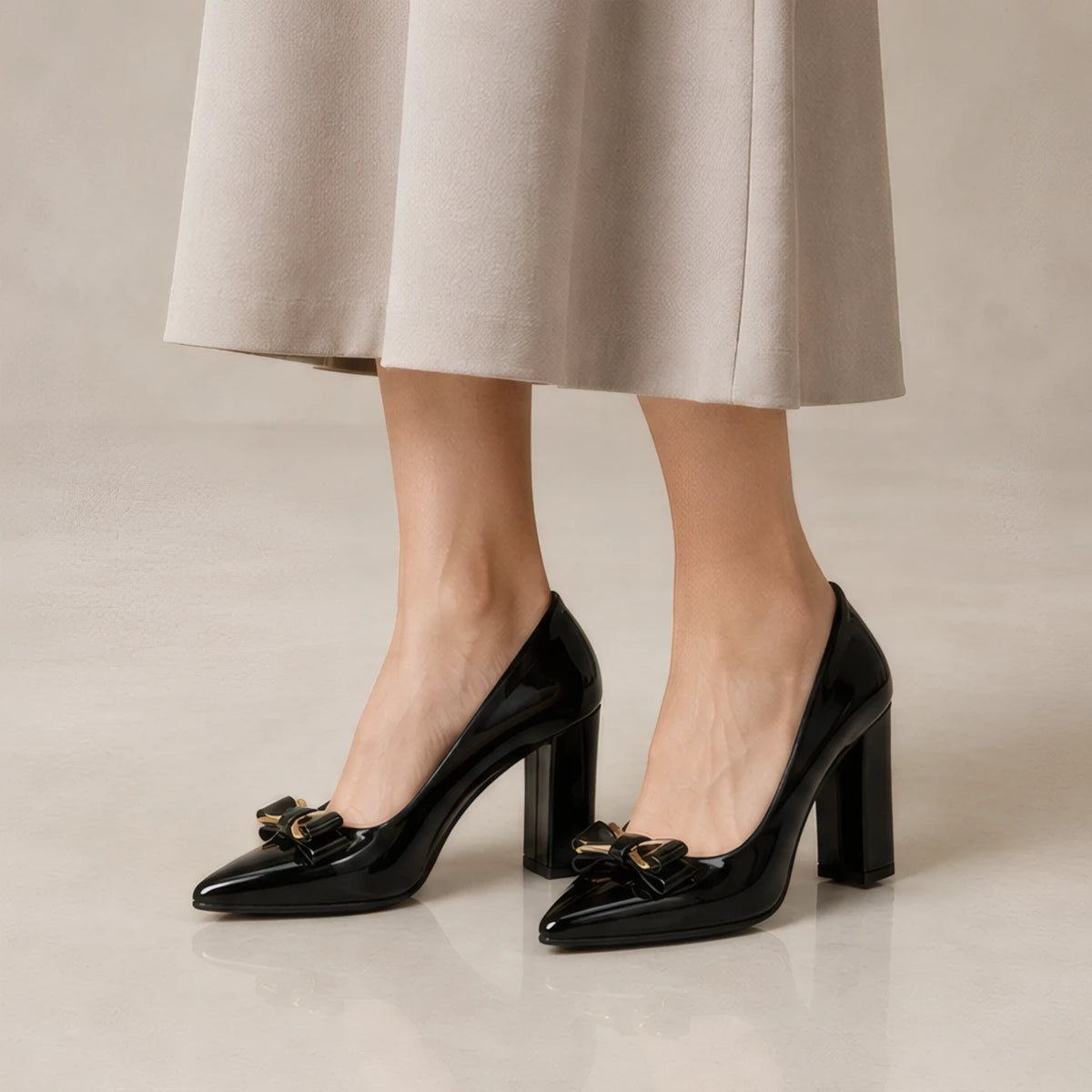 Briony Bow Pumps - Jet - Shoes - Brondals - Image 2