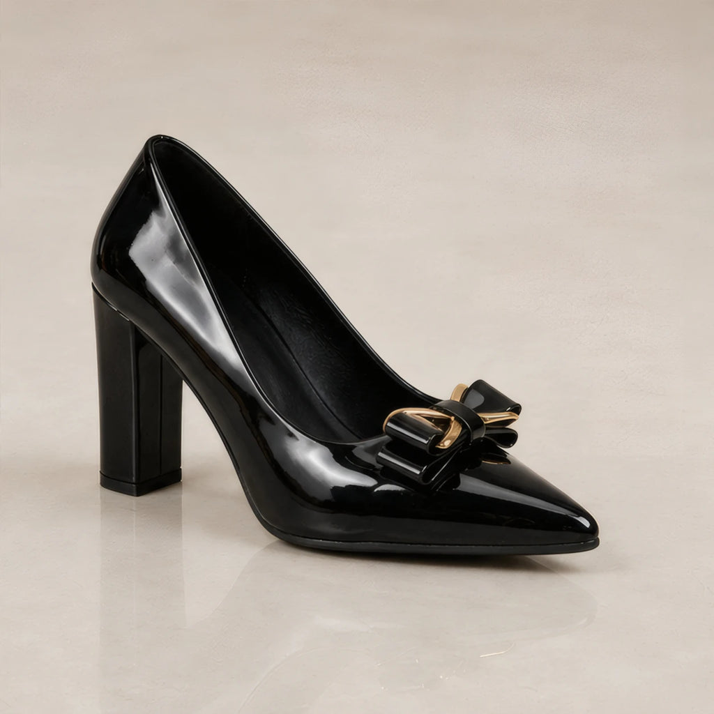Briony Bow Pumps - Jet - female - Brondals - Image 4