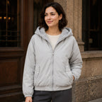 Bronte Women's Fleece-Lined Zip Jacket - Light Gray - Women's Clothing > Outerwear > Hooded Jackets - Brondals - Image 1