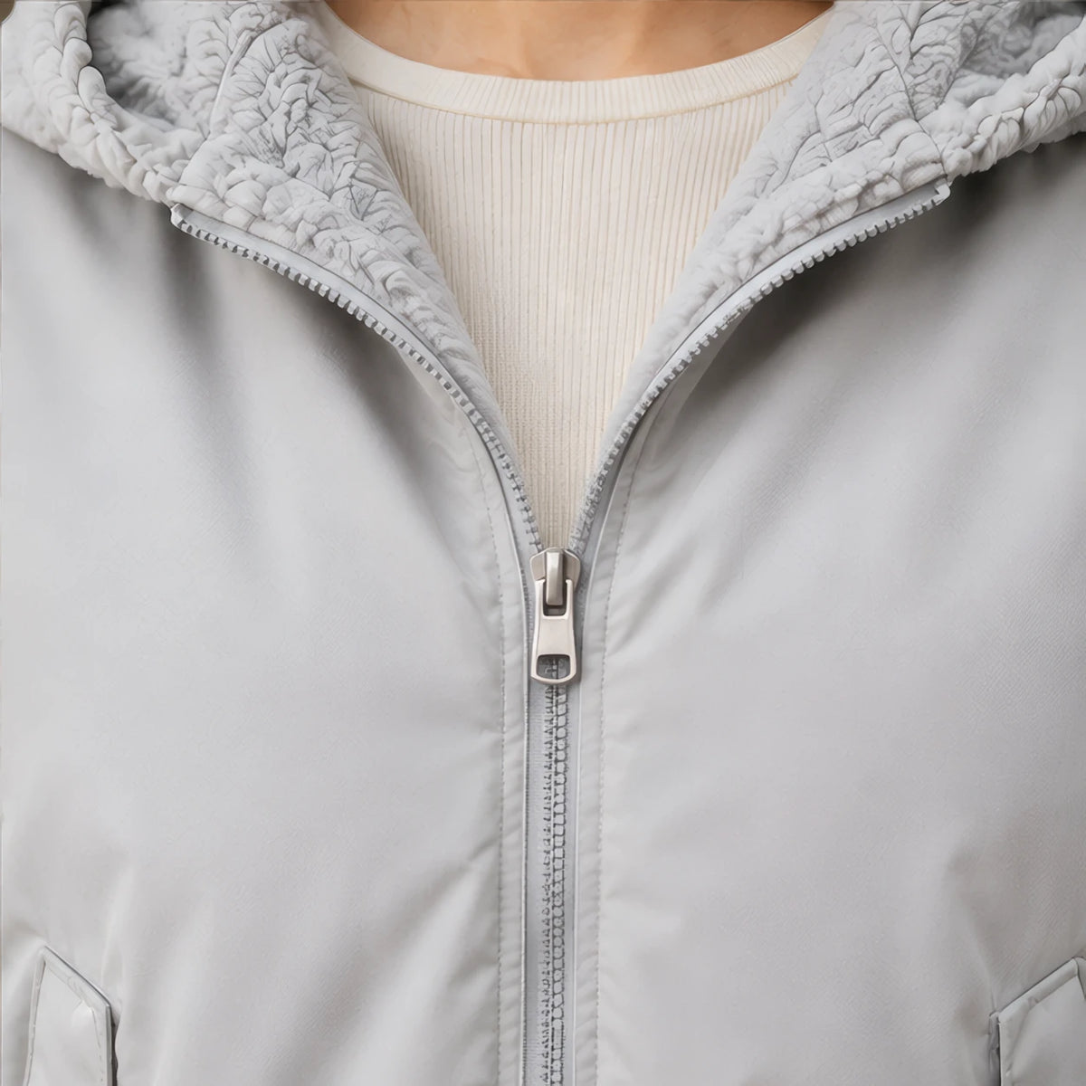 Bronte Women's Fleece-Lined Zip Jacket - Light Gray - Product Type: Jackets - Brondals - Image 4