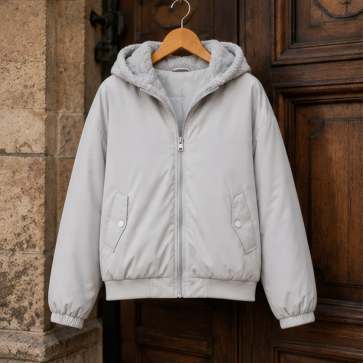 Bronte Women's Fleece-Lined Zip Jacket - Light Gray - Department: Women - Brondals - Image 3