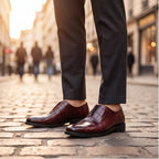 Torino Genuine Leather Loafers - Wine Red - rubber outsole - Brondals - Image 8