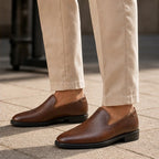 Burton Polished Leather Loafers - Brown - slip-on shoes - Brondals - Image 4
