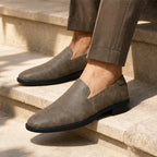 Burton Polished Leather Loafers - Khaki - leather loafers - Brondals - Image 3