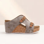 Mellina Platform Sandals - Gray - cork platform - Brondals - Image 4