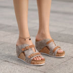 Mellina Platform Sandals - Gray - Shoes - Brondals - Image 1
