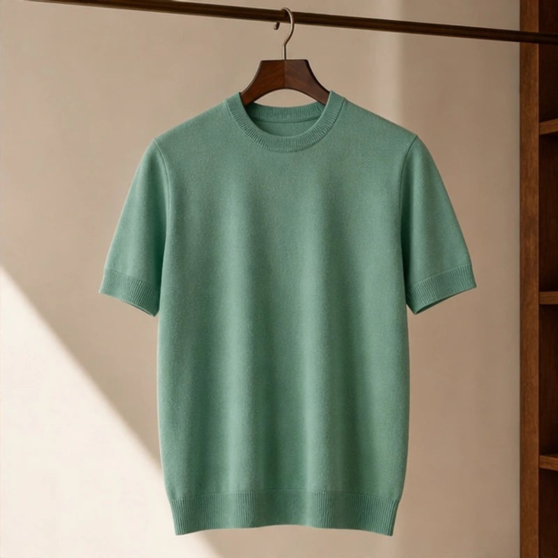 Callan Merino Cashmere T-Shirt - Green - merino wool - Brondals - Image 3