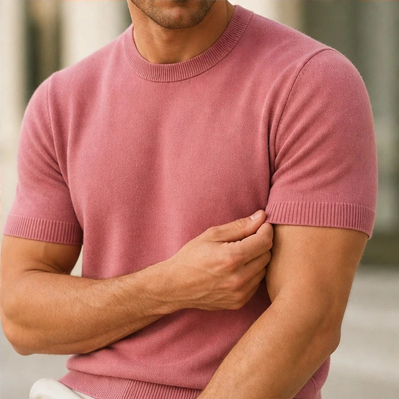 Callan Merino Cashmere T-Shirt - Pink - T-Shirts - Brondals - Image 1