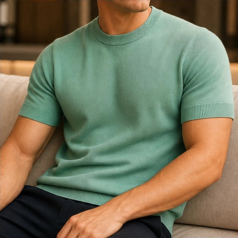 Callan Merino Cashmere T-Shirt - Green - men's t-shirt - Brondals - Image 2