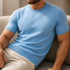 Callan Merino Cashmere T-Shirt - Blue - men's t-shirt - Brondals - Image 2