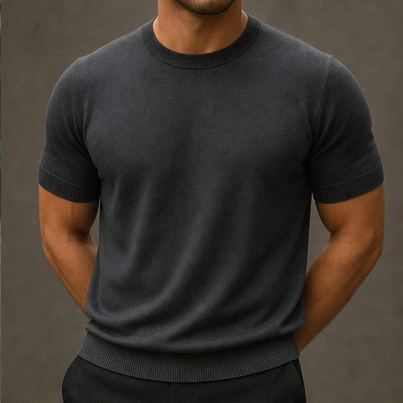 Callan Merino Cashmere T-Shirt - Gray - T-Shirts - Brondals - Image 1