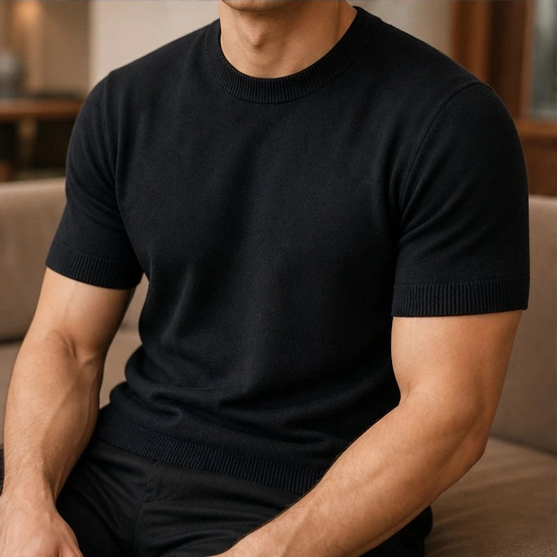 Callan Merino Cashmere T-Shirt - Black - men's t-shirt - Brondals - Image 2