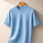 Callan Merino Cashmere T-Shirt - Blue - merino wool - Brondals - Image 3