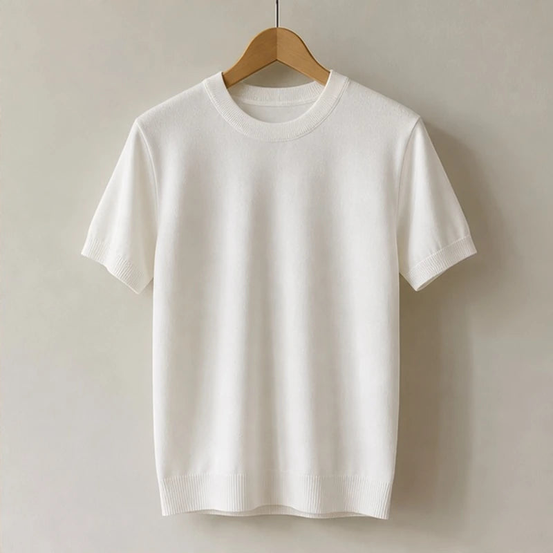 Callan Merino Cashmere T-Shirt - White - merino wool - Brondals - Image 3