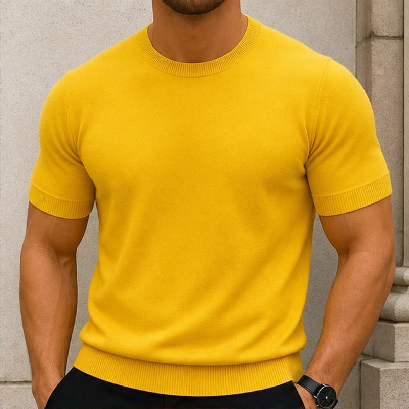 Callan Merino Cashmere T-Shirt - Yellow - T-Shirts - Brondals - Image 1