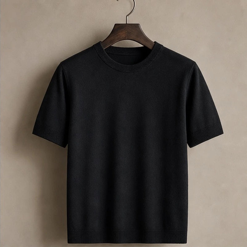 Callan Merino Cashmere T-Shirt - Black - merino wool - Brondals - Image 3