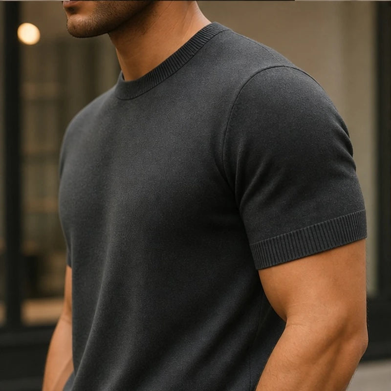 Callan Merino Cashmere T-Shirt - Gray - men's t-shirt - Brondals - Image 2