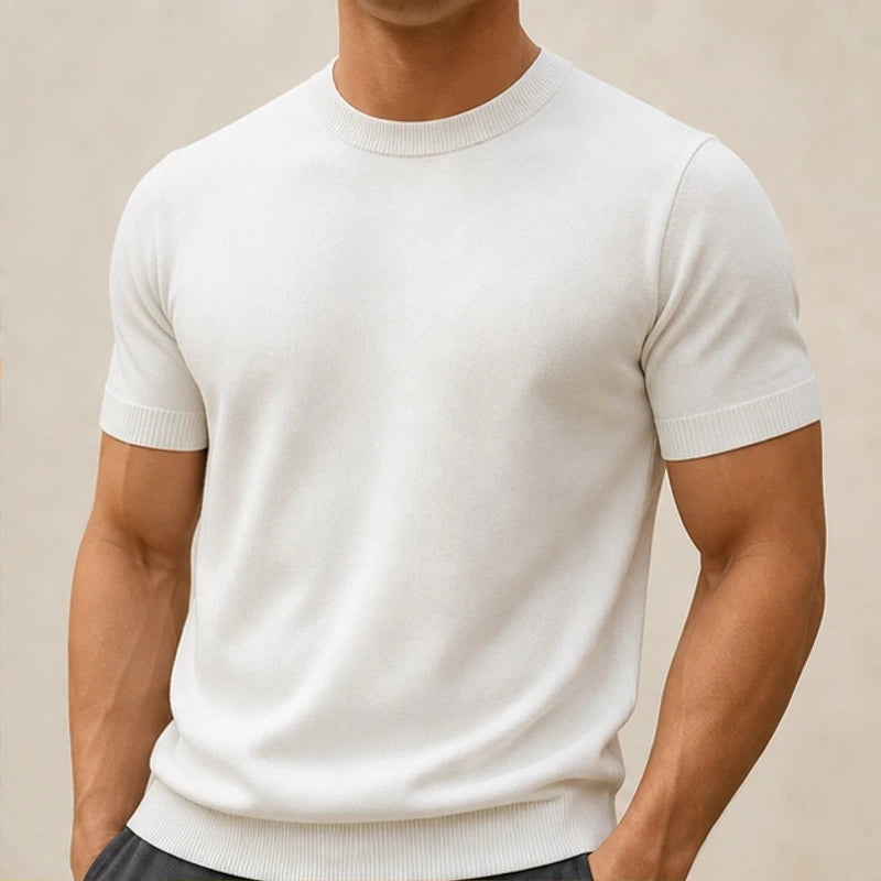 Callan Merino Cashmere T-Shirt - White - T-Shirts - Brondals - Image 1