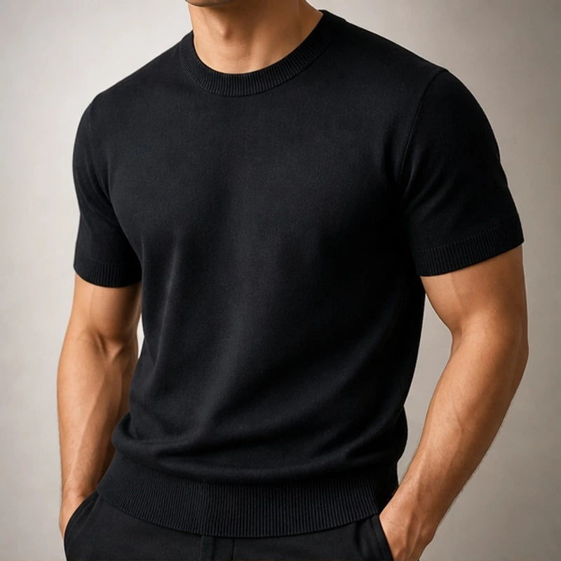 Callan Merino Cashmere T-Shirt - Black - T-Shirts - Brondals - Image 1
