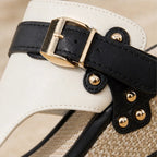 Candela Buckle Thong Sandal - White - women's sandals - Brondals - Image 2