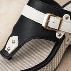 Candela Buckle Thong Sandal - Black - Shoes - Brondals - Image 1