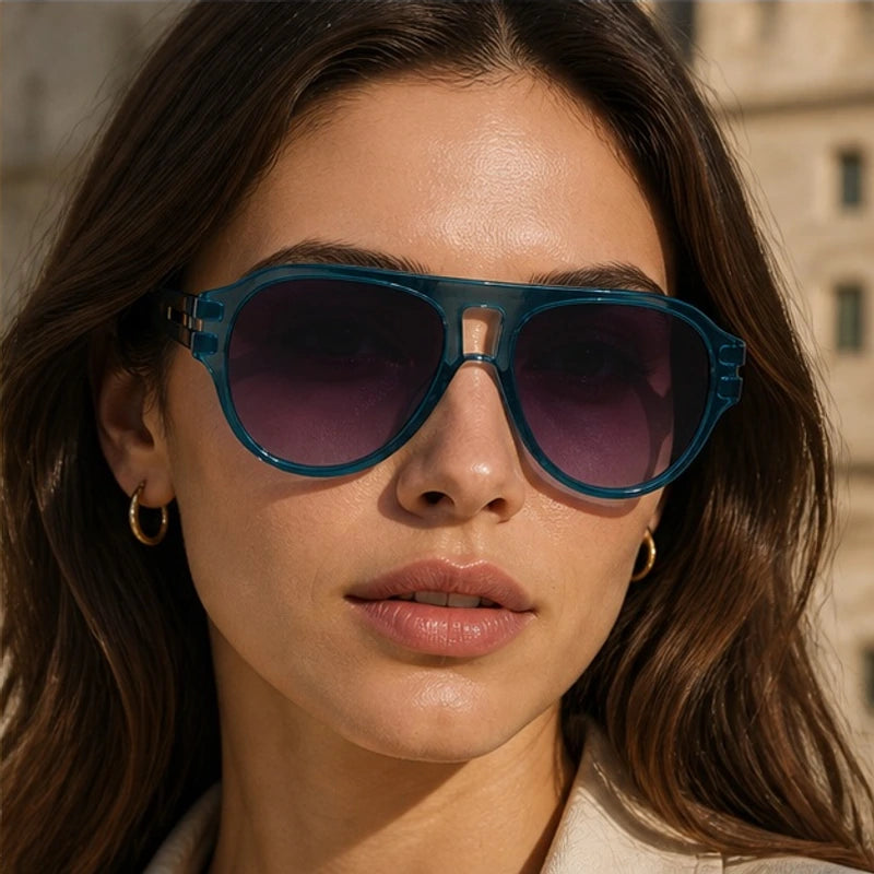 Capella Shades - Blue Leopard - oversized sunglasses - Brondals - Image 3