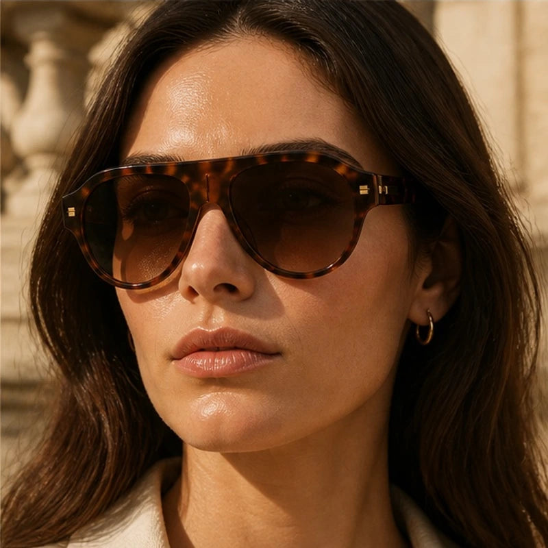 Capella Shades - Brown Leopard - oversized sunglasses - Brondals - Image 3