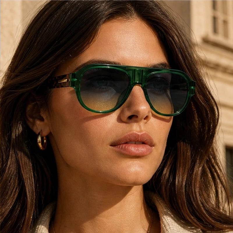 Capella Shades - Green Leopard - oversized sunglasses - Brondals - Image 3