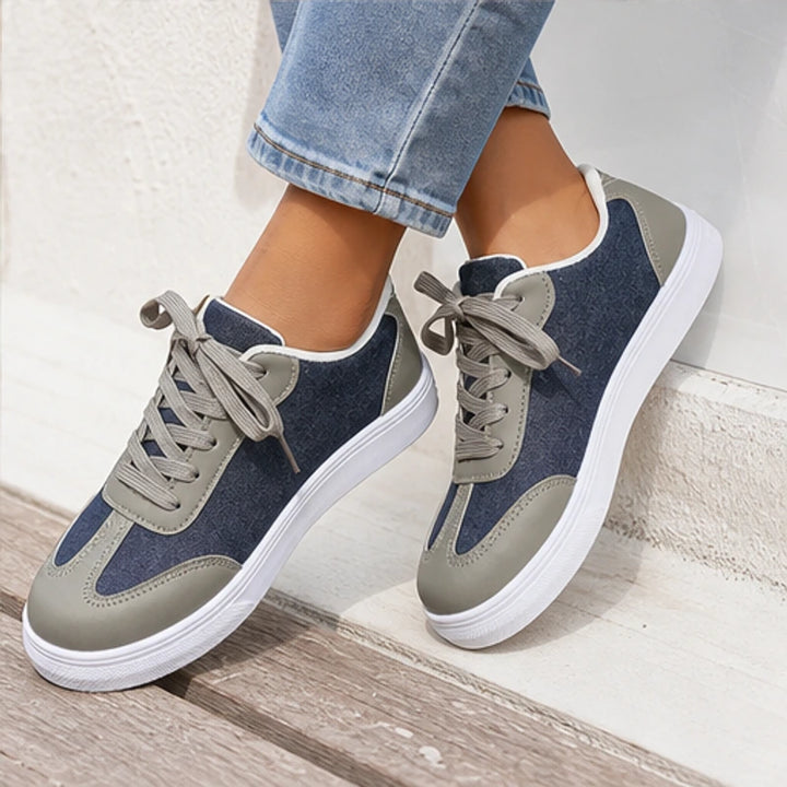 Capri Denim Low-Top Sneaker - Taupe Gray - lace-up - Brondals - Image 8