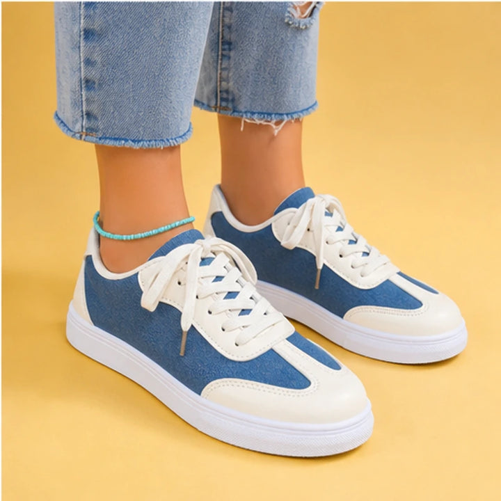 Capri Denim Low-Top Sneaker - Off White - flat sole - Brondals - Image 7