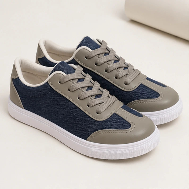 Capri Denim Low-Top Sneaker - Taupe Gray - Sneakers - Brondals - Image 1