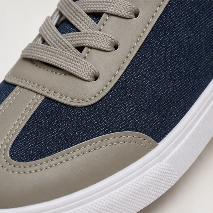 Capri Denim Low-Top Sneaker - Taupe Gray - denim sneakers - Brondals - Image 3