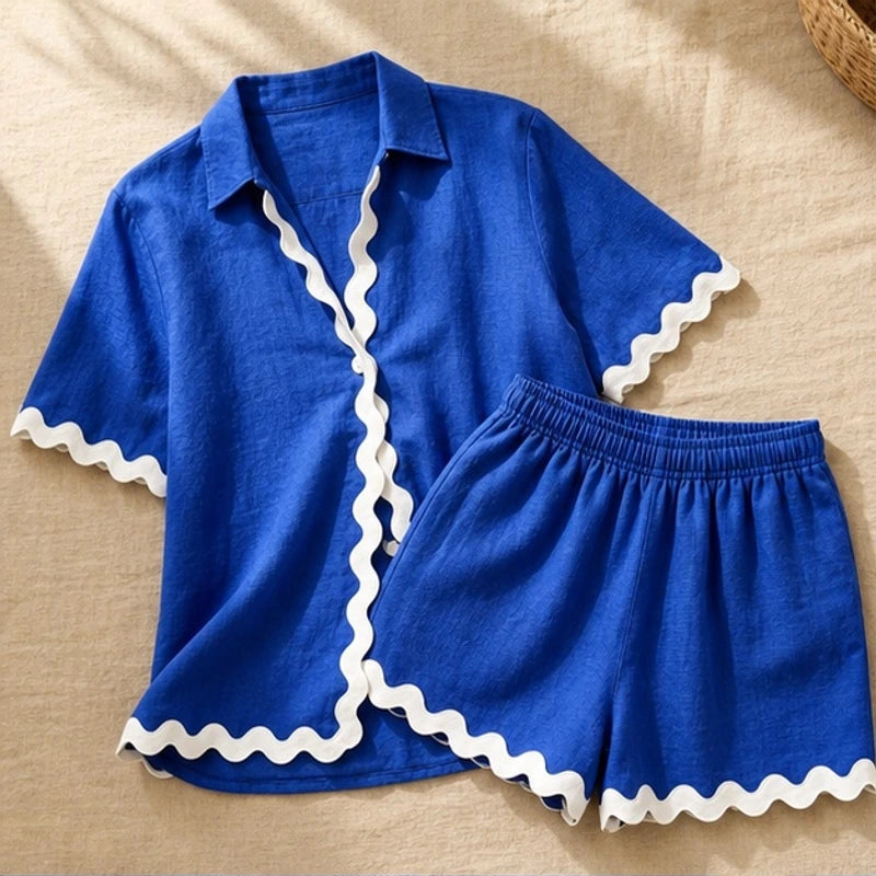Carina Resort Shorts Set - Blue - Outfit Set - Brondals - Image 1