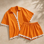 Carina Resort Shorts Set - Orange - Outfit Set - Brondals - Image 1