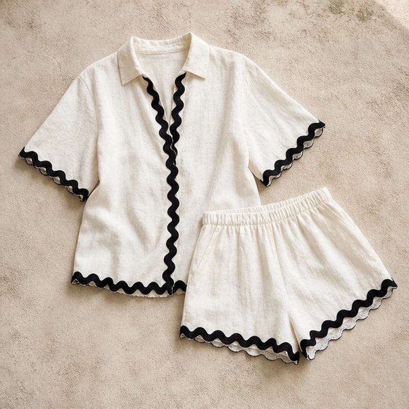Carina Resort Shorts Set - White - Outfit Set - Brondals - Image 1