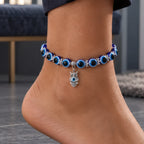 Carlotte Evil Eye Beaded Stretch Anklet with Charm - Owl - Jewelry > Anklets > Beaded Charm Anklets - Brondals - Image 1