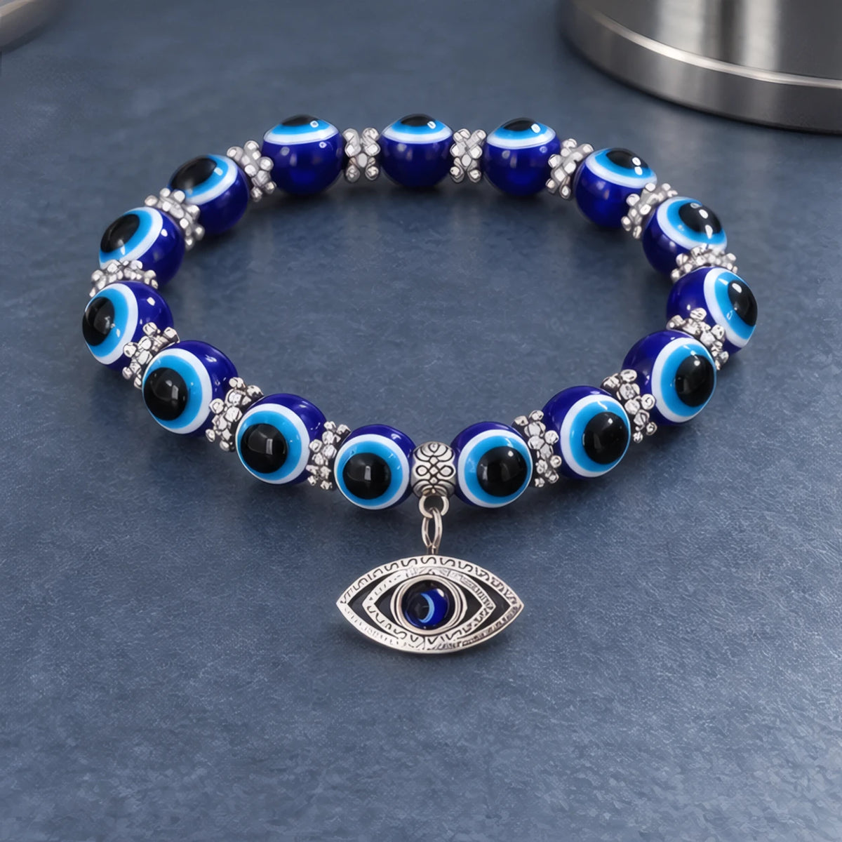 Carlotte Evil Eye Beaded Stretch Anklet with Charm - Evil-Eye - Jewelry > Anklets > Beaded Charm Anklets - Brondals - Image 2