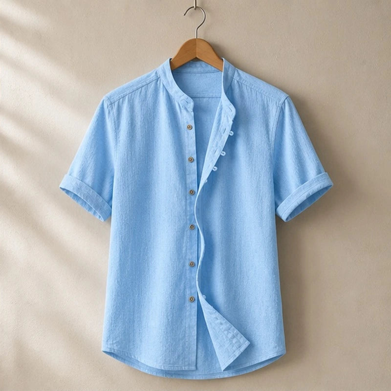 Carver Lightweight Linen Shirt - Blue - Shirt - Brondals - Image 1