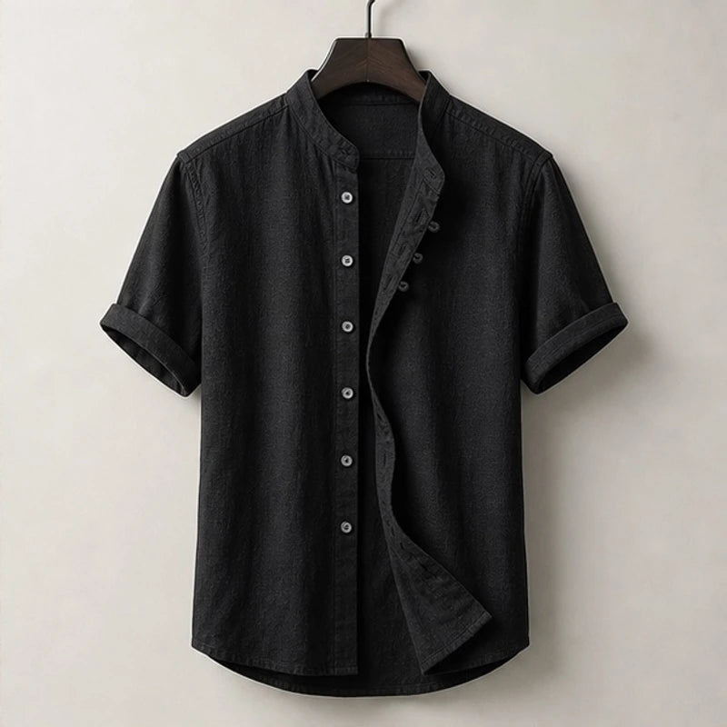 Carver Lightweight Linen Shirt - Black - Shirt - Brondals - Image 1