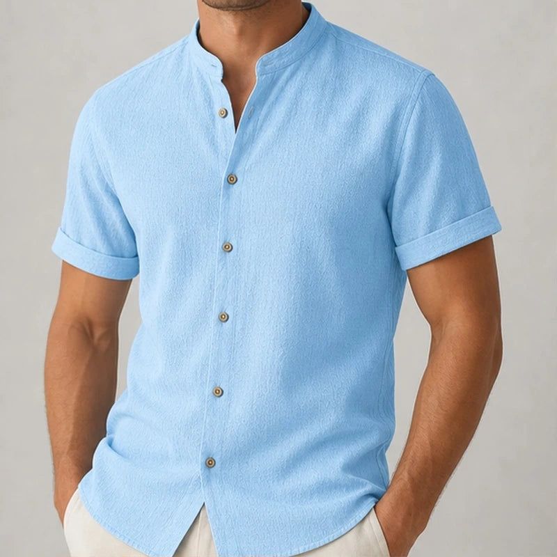 Carver Lightweight Linen Shirt - Blue - linen shirt - Brondals - Image 2