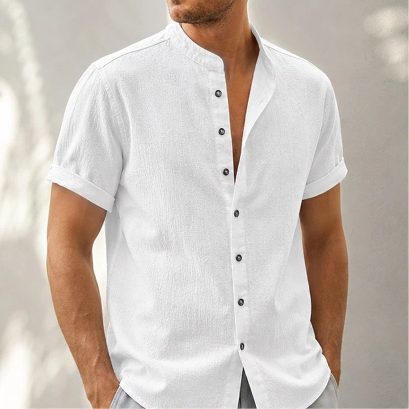 Carver Lightweight Linen Shirt - White - linen shirt - Brondals - Image 2