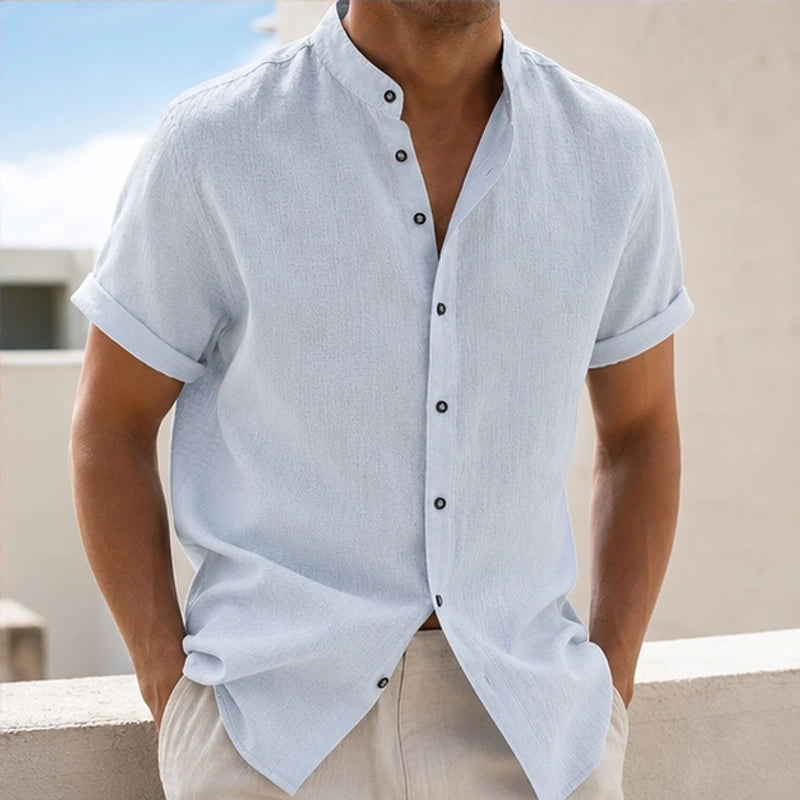 Carver Lightweight Linen Shirt - Gray - linen shirt - Brondals - Image 2